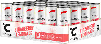 Celsius Strawberry Lemonade Energidryck Burk 24x35,5 cl.