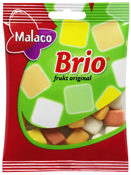 Malaco Brio Frukt (Förpackning 28 x 80g)