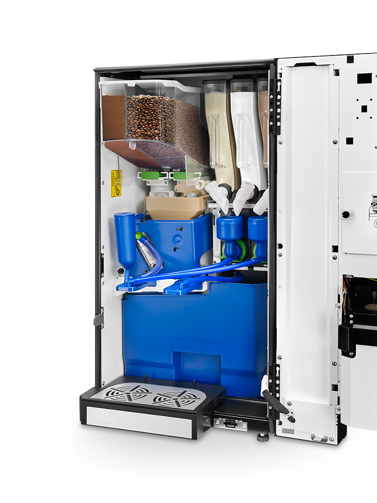 Wittenborg 9100 från Koppen som visar kaffeautomatens interiör